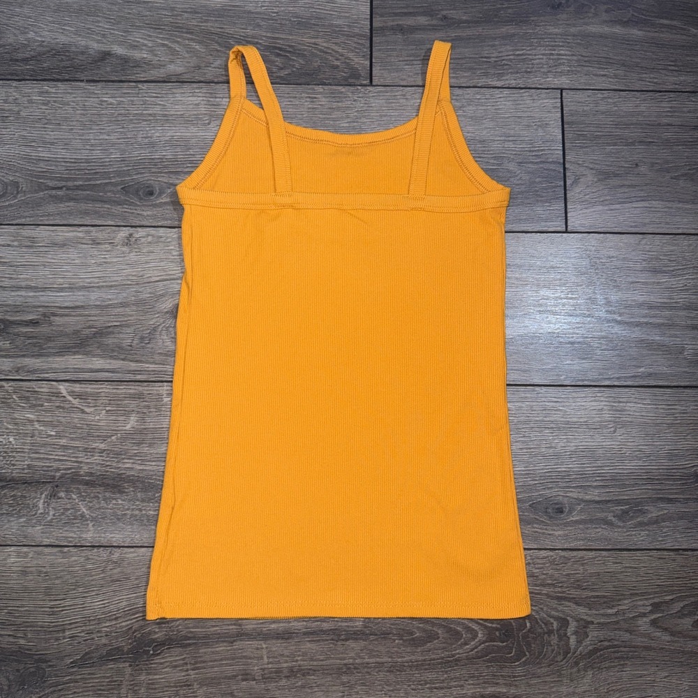No Boundaries Mustard Yellow Ribbed Camisole Top sz M 7-9 Scoop Neck Sleeveless